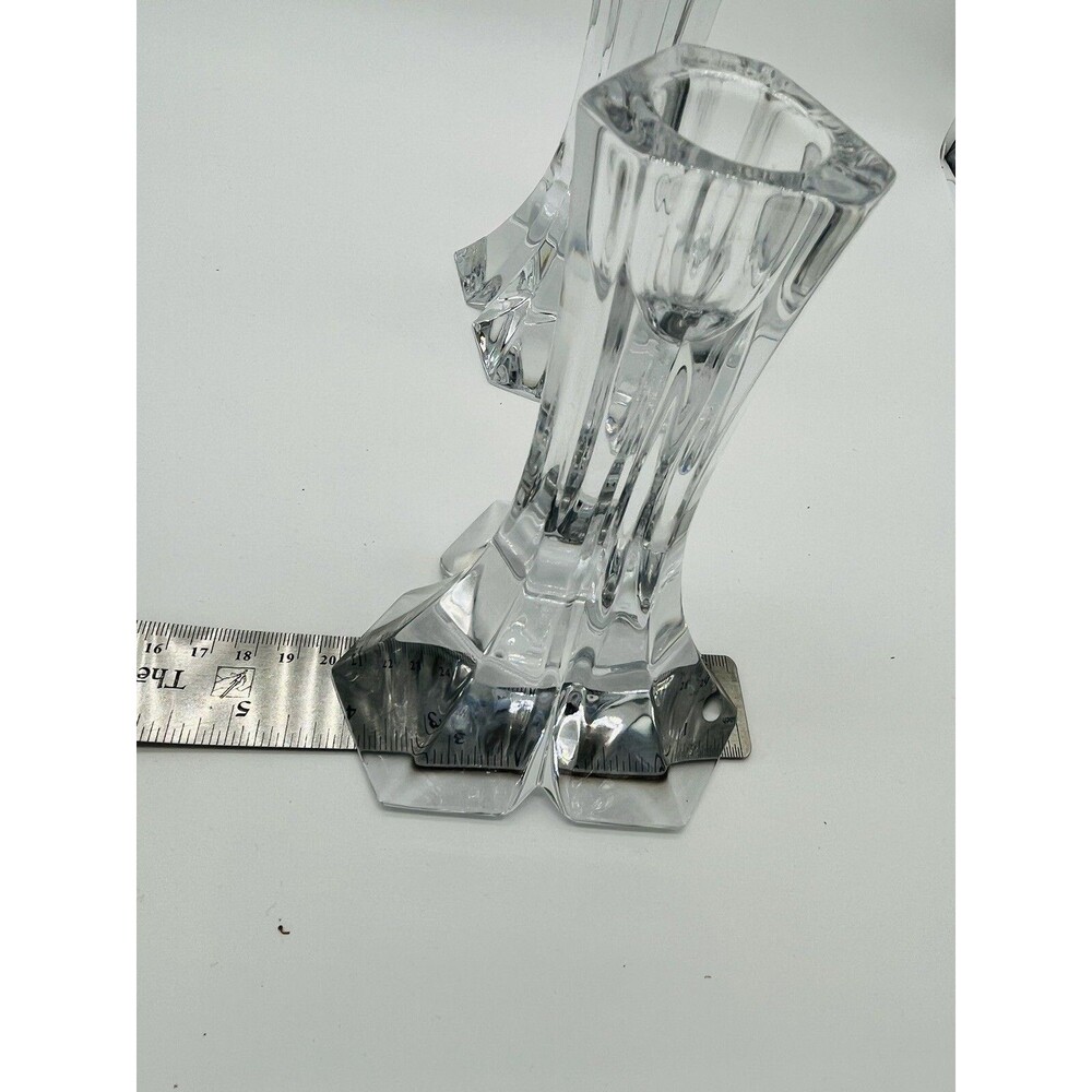 Miller Rogaska Triangle Candlestick Pair-Full Lead Crystal-6" - Picture 9 of 9
